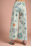 Flower Power Wide Leg Pant - Green
