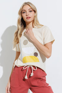 Classic Tee With Print - Sand