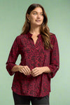 Lizzy Top - Black Red Floral