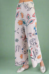 Flower Power Wide Leg Pant - Gray