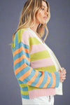 Flavia Striped Cardigan Green