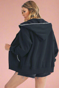 Noel Full Zip Hoodie - Black