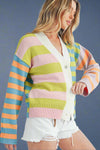 Flavia Striped Cardigan Green
