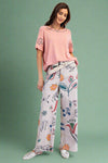 Flower Power Wide Leg Pant - Gray