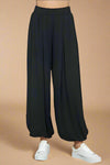 Drape Detail Long Pants Black