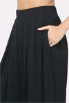 Drape Detail Long Pants Black