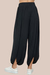 Drape Detail Long Pants Black
