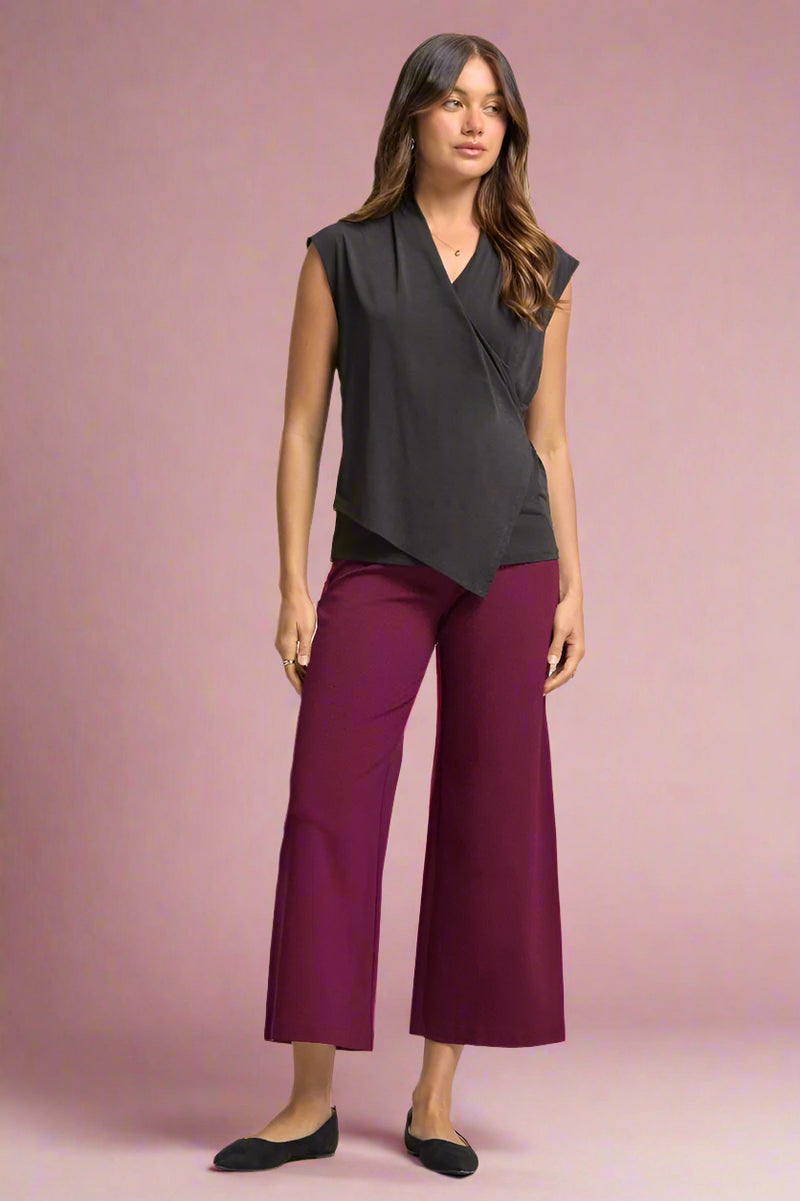 Surplice Blouse Top - Black