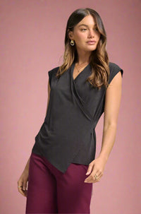 Surplice Blouse Top - Black