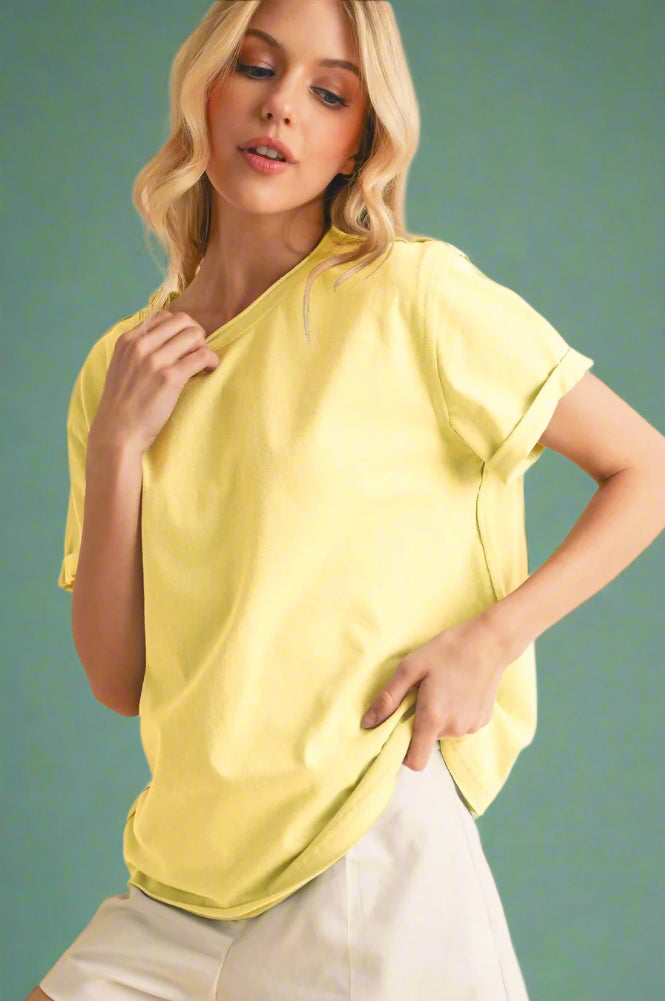 Mali Tee Raw Hem - Lemon