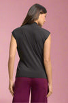Surplice Blouse Top - Black