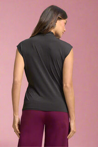 Surplice Blouse Top - Black