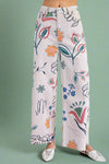 Flower Power Wide Leg Pant - Gray