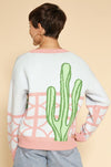 Cactus Knit Cardigan Pink