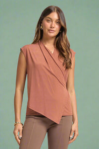 Surplice Blouse Top - Rust
