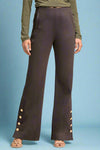 Magic Side Button Pants - Chocolate