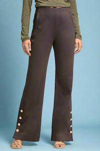 Magic Side Button Pants - Chocolate