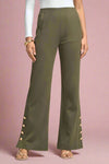 Magic Side Button Pants - Olive