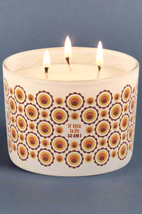 A sandalwood and musk candle that says ‘If This Is Lit So Am I’ on it.