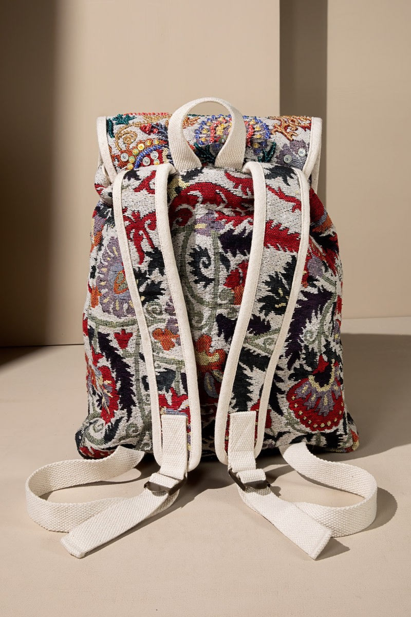 Dublin Embroidered Beaded Backpack