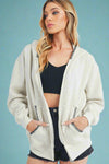 Noel Full Zip Hoodie - Heather Bone