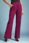 Magic Side Button Pants - Merlot