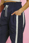 Cropped Windbreaker Pants - Navy