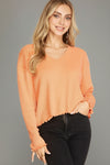 Long Sleeve Lettuce Hem Top