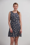 Butterfly Stripe Fit & Flare Dress Blue