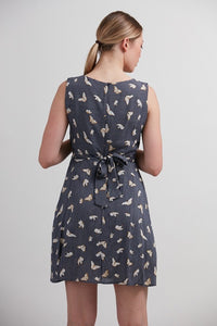 Butterfly Stripe Fit & Flare Dress Blue