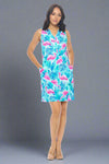 Pamela V-Neck Pink Flamingo Dress Mint