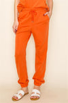 Elastic Waist & Cuff Pants Orange