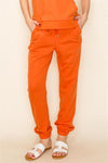 Elastic Waist & Cuff Pants Orange