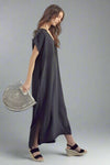 Boxy Maxi With Side Slit Black