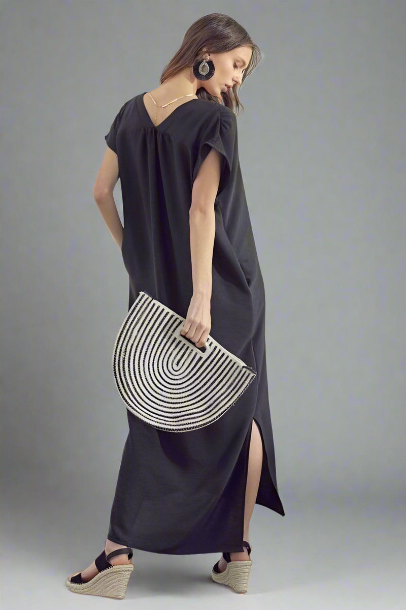 Boxy Maxi With Side Slit Black