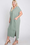 Boxy Maxi With Side Slit Green