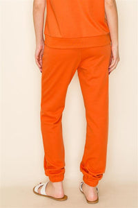 Elastic Waist & Cuff Pants Orange