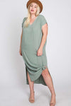 Boxy Maxi With Side Slit Green