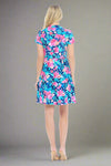Natalia Tiered Floral Dress Navy