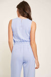 Solid Boat Neck Jumpsuit Light Blue