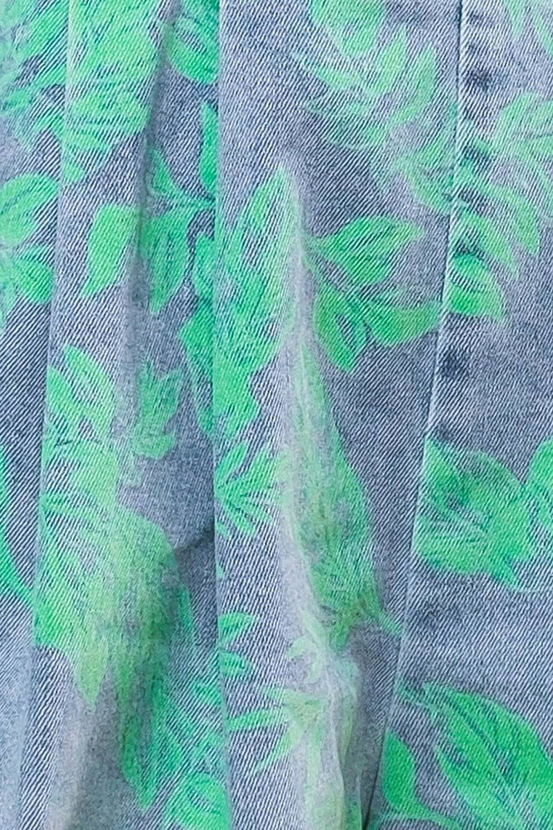 Square Neck Ruffle Sleeve Romper Green