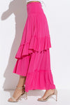 Smocked Two Way Dress Skirt - Fuchsia