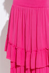 Smocked Two Way Dress Skirt - Fuchsia