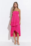 Smocked Two Way Dress Skirt - Fuchsia