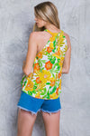 Flowy Halter Top Yellow Floral