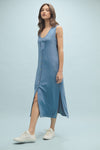 Two Piece Button Down Dress - Blue