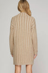Mock Neck Sweater Dress - Taupe