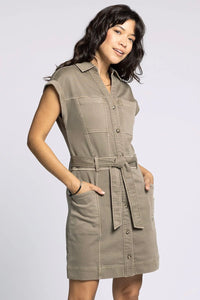 Siena Tie Waist Dress - Olive