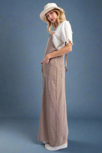 Checkered Jumpsuit - Mushroom