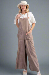 Checkered Jumpsuit - Mushroom